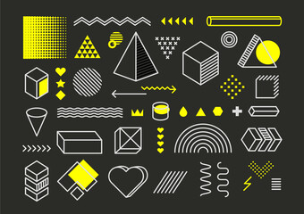 Aufkleber - Vector design elements vector set. Trendy graphic elements