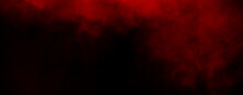 Panoramic Red Fog Mist Texture Overlays. Abstract Smoke Isolated Background For Effect, Text Or Copyspace . Stock Illustration.