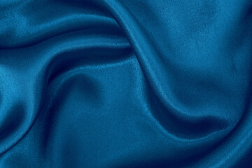 dark blue fabric cloth texture for background and design art work, beautiful crumpled pattern of sil