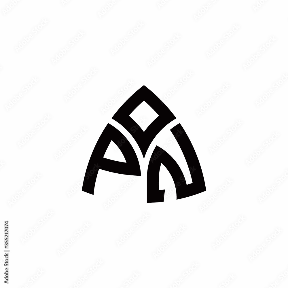 PN monogram logo with modern triangle style design template Stock ...