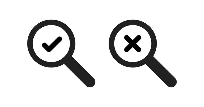Magnifier illustration. Search check concept icon in vector flat