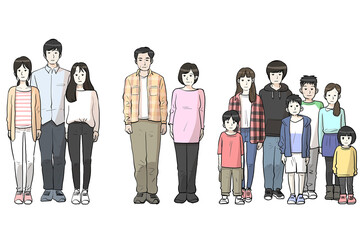  Hand drawn of group of family people