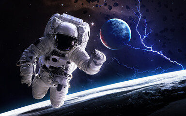 Wall Mural - astronaut in deep space
