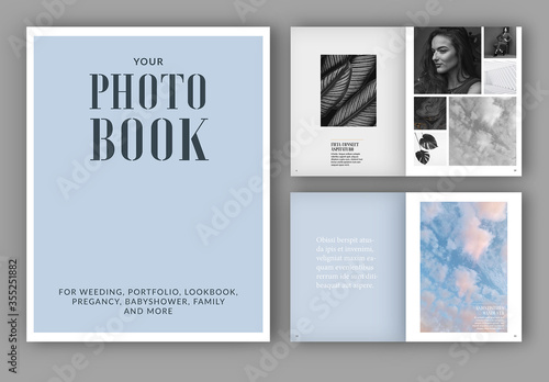 Photo Album Book Layout Stock Template Adobe Stock