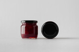 Fototapeta  - Cherry Jam Jar Mock-Up - Two Jars