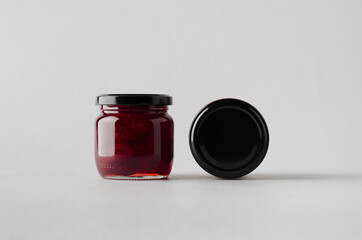 Wall Mural - Cherry Jam Jar Mock-Up - Two Jars