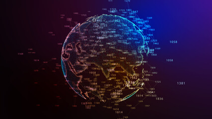 Wall Mural - earth globe. background with light effect. global international connectivity background. 3d illustra