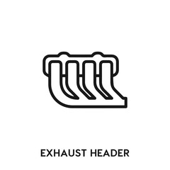 exhaust header icon vector. exhaust header sign symbol