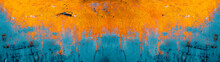 Rust Background Banner Panorama - Blue Orange Rustic Abstract Painted Metal Steel Texture Wall(complementary Colors)
