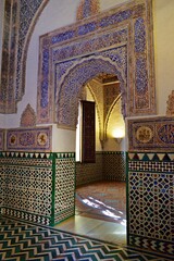 Wall Mural - fascinating architectural details inside the Royal Palace of the Alcazar of Seville in Spain. The entire royal complex has been declared a UNESCO World Heritage Site