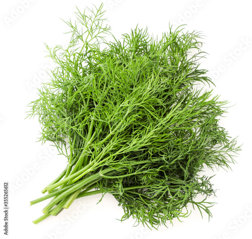 Cuadros en Lienzo Fresh dill bunch on a white background, isolated