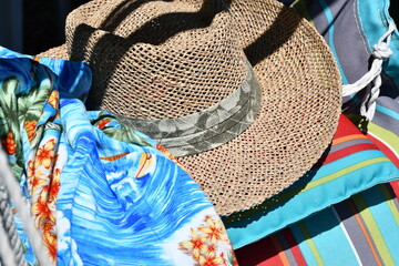 Wall Mural - Straw Hat and a Hawaiian Shirt