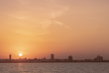 Wall Mural - Sunset in Tunis, capital of tunisia