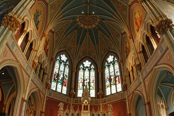 Stained Glass in Cathedral of St. John the Baptist, Savannah, Georgia, USA