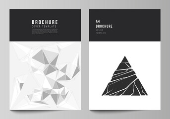 Wall Mural - vector layout of a4 format modern cover mockups design templates for brochure, magazine, flyer, book