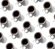 © Tierney - Coffee mug pattern overhead view - flat lay