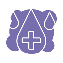 Sticker - drops with medical cross block style icon