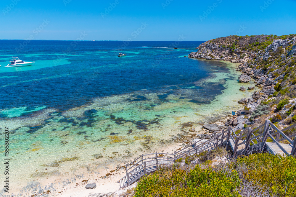 Porpoise bay viewed from parker point at Rottnest island in Australia ...