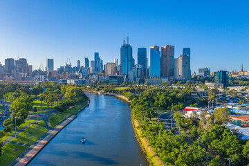 Wall Mural - Skyline of Melbourne from Yarra river, Australia