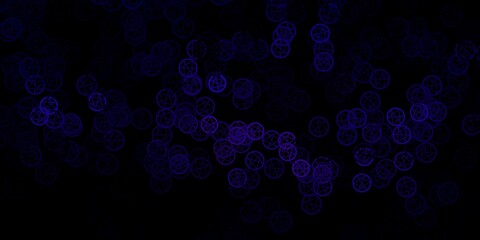 Dark Purple vector background with occult symbols.