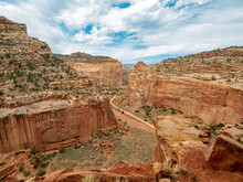 Beautiful Landscape Along The Cassidy Arch Trail Of Capitol Reef National Park