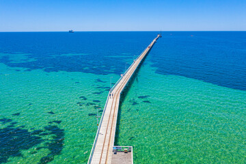 Poster - Aerial view of Busselton jetty in Australia