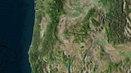 Wall Mural - Oregon, United States - outlined. Satellite