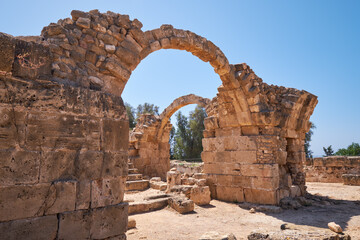 Wall Mural - The remains of  Saranta Kolones castle. Paphos Archaeological Park. Cyprus