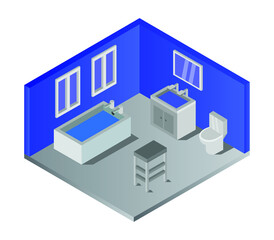 Sticker - isometric bathroom