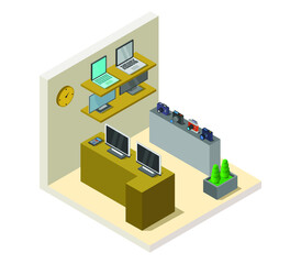 Sticker - isometric electronics store