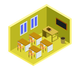 Poster - isometric school room