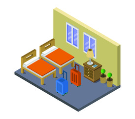 Poster - isometric bedroom