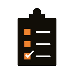 Sticker - checklist clipboard silhouette style icon