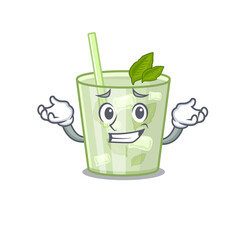 Sticker - A cute picture of grinning mojito lemon cocktail caricature character