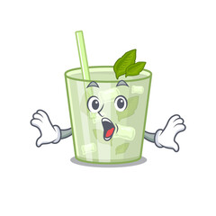 Canvas Print - Mojito lemon cocktail mascot design concept having a surprised gesture