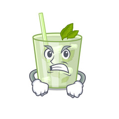 Canvas Print - A cartoon picture of mojito lemon cocktail showing an angry face