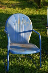 Wall Mural - Vintage Blue Lawn Chair