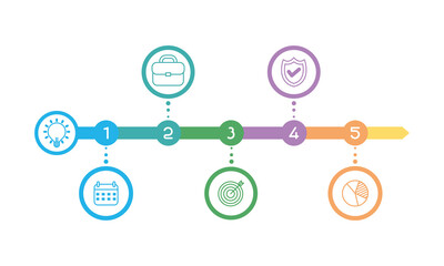 Sticker - business infographic with circular icons