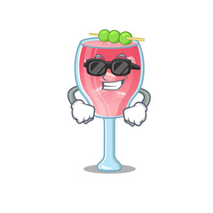 Sticker - cartoon character of cosmopolitan cocktail wearing classy black glasses