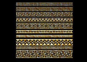 Wall Mural - 3d antique geometric border pattern