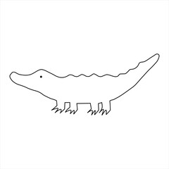 Wall Mural - Crocodile, simple vector illustration, line art