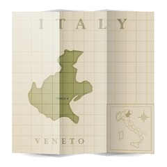 Canvas Print - veneto paper map