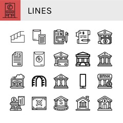 Wall Mural - Set of lines icons