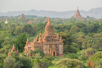 Wall Mural - Bagan is an ancient city and a UNESCO World Heritage Site located in the Mandalay Region of Myanmar.
The Bagan Archaeological Zone is a main attraction for the country's nascent tourism industry