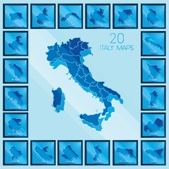 Canvas Print - italy maps