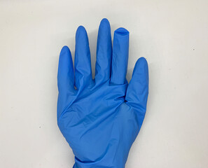 Blue gloves isolated on white background