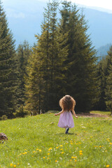 Canvas Print - girl with long hair in forest