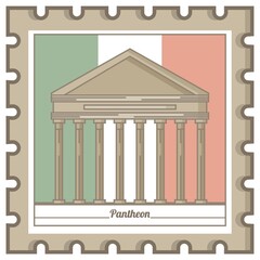 Canvas Print - pantheon postal stamp