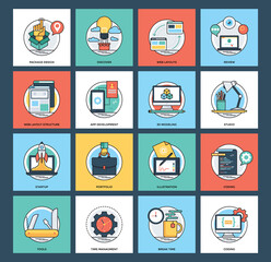 Canvas Print - Web and Mobile Development Icons Collection