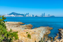 Skyline Of Busan Viewed Behind Igidae Peninsula, Republic Of Korea